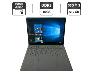 БУ Ультрабук Б-класс Microsoft Surface Laptop / 13.5&quot; (2256x1504) IPS Touch / Intel Core i7-8650U (4 (8) ядра по 1.9 - 4.2 GHz) / 16 GB DDR3 / 512 GB SSD M.2 / Intel HD Graphics 620 / WebCam + Беспроводная мышка из Европы
