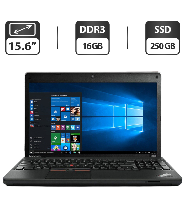 Ноутбук Б-класс Lenovo ThinkPad Edge E530 / 15.6&quot; (1366x768) TN / Intel Core i7-3632QM (4 (8) ядра по 2.2 - 3.2 GHz) / 16 GB DDR3 / 250 GB SSD / Intel HD Graphics 4000 / WebCam / DVD-ROM / VGA - 1