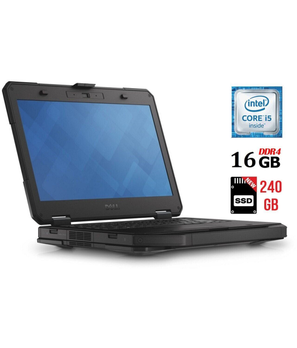 Защищенный ноутбук Dell Latitude 5414 Rugged / 14&quot; (1920x1080) IPS / Intel Core i5-6300U (2 (4) ядра по 2.4 - 3.0 GHz) / 16 GB DDR4 / 240 GB SSD NEW / Intel HD Graphics 520 / WebCam / HDMI / 4G LTE - 1