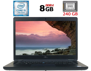 БУ Ноутбук Б-класс Dell Latitude 5490 / 14&quot; (1920x1080) IPS / Intel Core i5-7300U (2 (4) ядра по 2.6 - 3.5 GHz) / 8 GB DDR4 / 240 GB SSD M.2 / Intel HD Graphics 620 / WebCam / USB 3.1 / HDMI / Windows 10 лицензия из Европы
