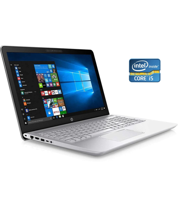Ноутбук HP 15cs1063cl / 15.6&quot; (1366x768) TN / Intel Core i5-8250U (4 (8) ядра по 1.6 - 3.4 GHz) / 8 GB DDR4 / 240 GB SSD / Intel UHD Graphics 620 / WebCam / Win 10 Pro - 1