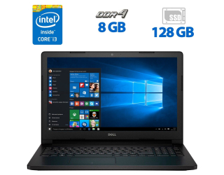 БУ Ноутбук Б-клас Dell Latitude 3570 / 15.6&quot; (1366x768) TN / Intel Core i3-6100U (2 (4) ядра по 2.3 GHz) / 8 GB DDR4 / 128 GB SSD / Intel HD Graphics 520 / WebCam / HDMI / Windows 10 Pro из Европы
