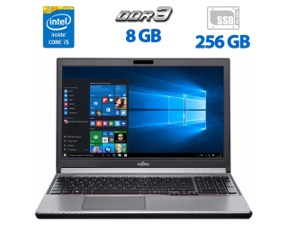 БУ Ноутбук Б-клас Fujitsu Lifebook E756 / 15.6 &quot; (1920x1080) IPS / Intel Core i5-6300U (2 (4) ядра по 2.4 - 3.0 GHz) / 8 GB DDR3 / 256 GB SSD / Intel HD Graphics 520 / DVD-ROM / DisplayPort / додаткова АКБ / Windows 10 Pro из Европы