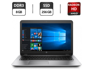 БУ Ноутбук HP ProBook 470 G1 / 17.3&quot; (1600x900) TN / Intel Core i3-4000M (2 (4) ядра по 2.4 GHz) / 8 GB DDR3 / 256 GB SSD / AMD Radeon HD 8750M, 1 GB GDDR3, 128-bit / WebCam / DVD-ROM / HDMI / Windows 10 Pro из Европы