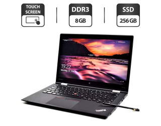 БУ Ноутбук-трансформер Lenovo ThinkPad X1 Yoga G3 / 14&quot; (1920x1080) IPS Touch / Intel Core i5-8350U (4 (8) ядра по 1.7 - 3.6 GHz) / 8 GB DDR3 / 256 GB SSD / Intel UHD Graphics 620 / WebCam / HDMI / Стилус в комплекті / Windows 10 Pro из Европы