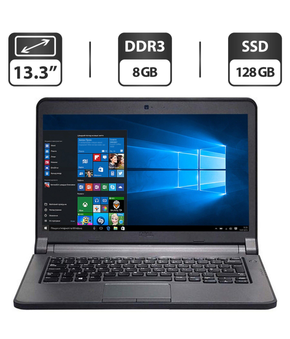 Ноутбук Dell Latitude 3340 / 13.3&quot; (1366x768) TN Touch / Intel Core i5-4200U (2 (4) ядра по 1.6 - 2.6 GHz) / 8 GB DDR3 / 128 GB SSD / Intel HD Graphics 4400 / WebCam / HDMI / Windows 10 Pro - 1
