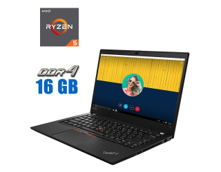 БУ Ноутбук Lenovo ThinkPad T495 / 14&quot; (1920x1080) IPS / AMD Ryzen 5 PRO 3500U (4 (8) ядра по 2.1 - 3.7 GHz) / 16 GB DDR4 / 256 GB SSD M.2 / AMD Radeon RX Vega 8 Graphics / WebCam из Европы