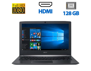 БУ Ноутбук Acer Aspire S5-371 / 13.3&quot; (1920x1080) IPS / Intel Core i3-7100U (2 (4) ядра по 2.4 GHz) / 4 GB DDR3 / 128 GB SSD / Intel HD Graphics 520 / WebCam / Win 10 Home из Европы