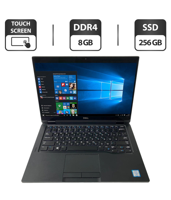 Ультрабук-трансформер Б-класс Dell Latitude 7390 / 13.3&quot; (1920x1080) IPS Touch / Intel Core i5-8350U (4 (8) ядра по 1.7 - 3.6 GHz) / 8 GB DDR4 / 256 GB SSD / Intel UHD Graphics 620 / WebCam + Беспроводная мышка - 1