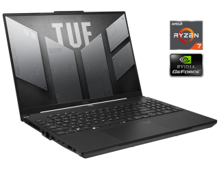 БУ Ігровий ноутбук Asus TUF Gaming Advantage A16 FA617NS / 16&quot; (1920x1200) IPS / AMD Ryzen 7 7735HS (8 (16) ядер по 3.2 - 4.75 GHz) / 16 GB DDR4 / 1000 GB SSD / AMD Radeon RX 7600s, 8 GB GDDR6, 128-bit / WebCam из Европы