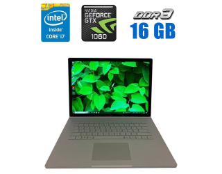 БУ Игровой ноутбук Microsoft Surface Book 2 / 15&quot; (3240x2160) IPS Touch / Intel Core i7-8650U (4 (8) ядра по 1.9 - 4.2 GHz) / 16 GB DDR3 / 512 GB SSD M.2 / nVidia GeForce GTX 1060, 6 GB GDDR5, 192-bit / WebCam из Европы