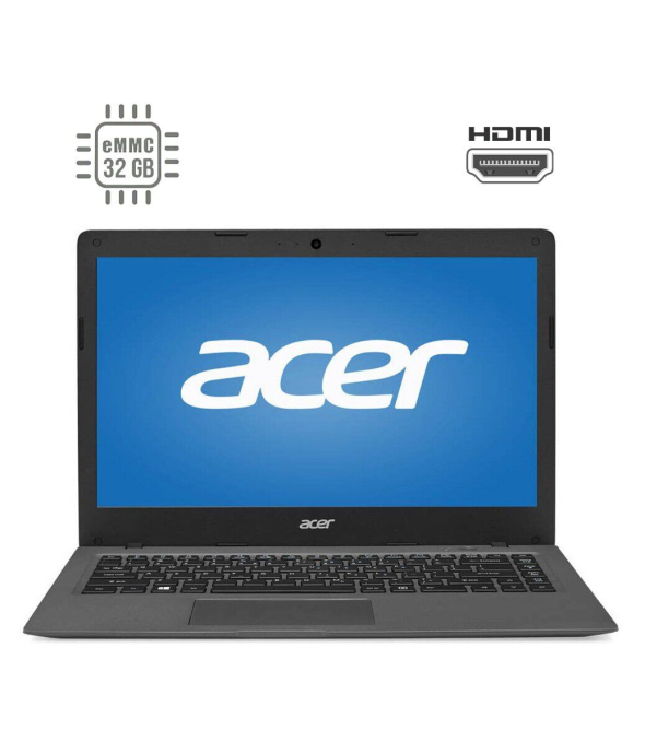 Ноутбук Acer Aspire One Cloudbook 14 AO1 - 431 / 14&quot; (1366x768) TN / Intel Celeron N3050 (2 ядра по 1.6-2.16 GHz) / 2 GB DDR3 / 32 GB eMMC / Intel HD Graphics / WebCam / HDMI - 1