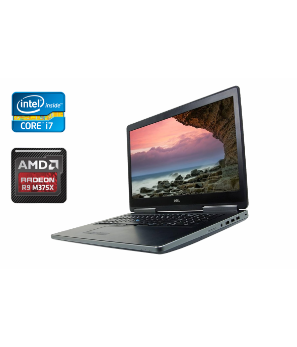 Игровой ноутбук Б-класс Dell Precision 7710 / 17.3&quot; (1920x1080) IPS / Intel Core i7-6820HQ (4 (8) ядра по 2.7 - 3.6 GHz) / 16 GB DDR4 / 128 GB SSD + 500 GB HDD / AMD Radeon R9 M375X, 2 GB, GDDR5, 128-bit / WebCam + Беспроводная мышка - 1