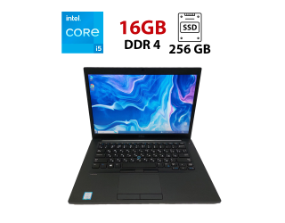 БУ Ноутбук Dell Latitude 7480 / 14&quot; ( 1366х768) TN / Intel Core i5-7200U (2 (4) ядра по 2.5 - 3.1 GHz) / 16 GB DDR4 / 256 GB SSD M. 2 / Intel UHD Graphics 620 / WebCam / Мишка і килимок в подарунок из Европы
