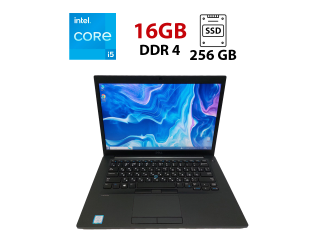 БУ Ноутбук Dell Latitude 7480 / 14&quot; ( 1366х768) TN / Intel Core i5-7200U (2 (4) ядра по 2.5 - 3.1 GHz) / 16 GB DDR4 / 256 GB SSD M.2 / Intel UHD Graphics 620 / WebCam / Мышка и коврик в подарок из Европы
