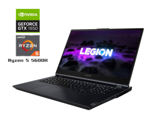 БУ Ігровий ноутбук Lenovo Legion 5 - 17ach6 / 17.3&quot; (1920x1080) IPS / AMD Ryzen 5 5600H (6 (12) ядер по 3.3 - 4.2 GHz) / 16 GB DDR4 / 512 GB SSD / nVidia Geforce GTX 1650, 4 GB GDDR5, 128-bit / WebCam / Windows 11 Home из Европы