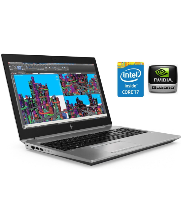 Мобільна робоча станція Б-клас HP ZBook Studio G5/ 15.6 &quot; (1920x1080) IPS / Intel Core i7-8850H (6 (12) ядер по 2.6 - 4.3 GHz) / 16 GB DDR4 / 480 GB SSD / nVidia Quadro P1000, 4 GB DDR5, 128-bit / WebCam / Win 10 Pro - 1