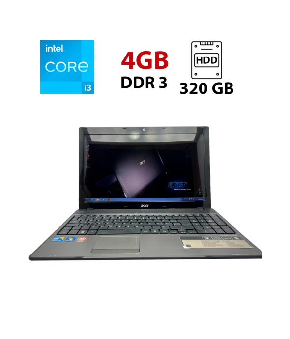 Ноутбук Acer Aspire 5741G / 15.6&quot; (1366x768) TN / Intel Core i3-330M (2 (4) ядра по 2.13 GHz) / 4 GB DDR3 / 320 GB HDD / ATI Mobility Radeon HD 5470, 512 MB GDDR3, 64-bit / WebCam - 1
