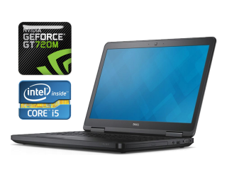 БУ Ноутбук Dell Latitude E5540 / 15.6&quot; (1366x768) TN / Intel Core i5-4300U (2 (4) ядра по 1.9 - 2.9 GHz) / 4 GB DDR3 / 120 GB SSD / nVidia GeForce GT 720M, 2 GB DDR3, 64-bit / WebCam / HDMI / Windows 10 из Европы
