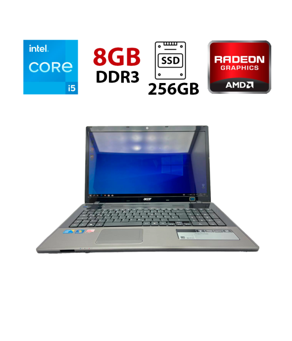Ноутбук Acer Aspire 7745G / 17.3&quot; (1600x900) TN / Intel Core i5-460M (2 (4) ядра по 2.53 - 2.8 GHz) / 8 GB DDR3 / 256 GB SSD / AMD Radeon HD 5650, 1 GB GDDR3, 128-bit / WebCam - 1