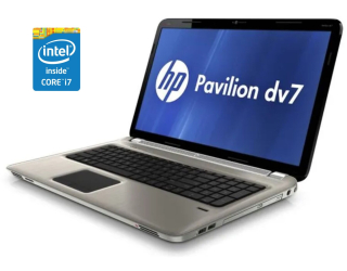 БУ Ноутбук HP Pavilion dv7t - 6100 / 17.3 &quot; (1920x1080) TN / Intel Core i7-2720QM (4 (8) ядра по 2.2 - 3.3 GHz) / 8 GB DDR3 / 240 GB SSD / Intel HD Graphics 3000 / WebCam / DVD-ROM / Win 10 Pro из Европы