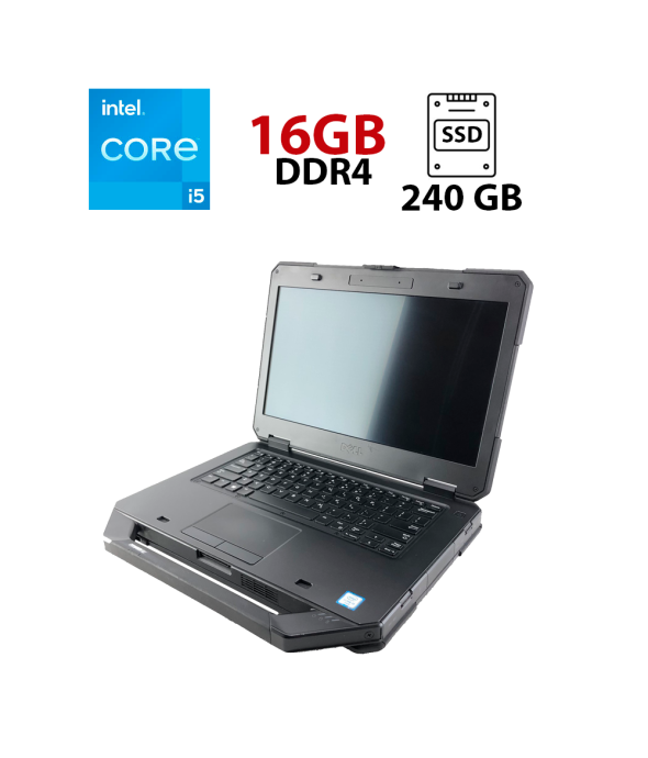 Защищенный ноутбук Dell Latitude 5414 Rugged / 14&quot; (1920x1080) IPS Touch / Intel Core i5-6200U (2 (4) ядра по 2.3 - 2.8 GHz) / 16 GB DDR4 / 240 GB SSD / Intel HD Graphics 520 / WebCam - 1