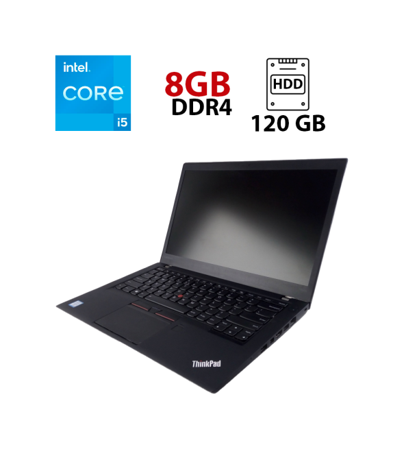Ультрабук Lenovo ThinkPad T460s / 14&quot; (1920x1080) IPS / Intel Core i5-6200U (2 (4) ядра по 2.3 - 2.8 GHz) / 8 GB DDR4 / 120 GB SSD / Intel HD Graphics 520 / WebCam - 1