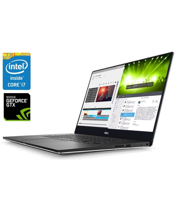 Игровой ноутбук Dell XPS 15 9560 / 15.6&quot; (1920x1080) IPS Touch / Intel Core i7-7700HQ (4 (8) ядра по 2.8 - 3.8 GHz) / 16 GB DDR4 / 512 GB SSD / nVidia GeForce GTX 1050, 4 GB GDDR5, 128-bit / WebCam - 1