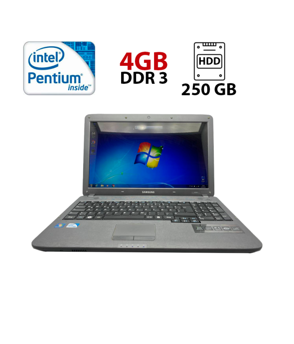 Ноутбук Samsung R530 / 15.6&quot; (1366x768) TN / Intel Pentium T4500 (2 ядра по 2.3 GHz) / 4 GB DDR3 / 250 GB HDD / Intel HD Graphics / WebCam - 1