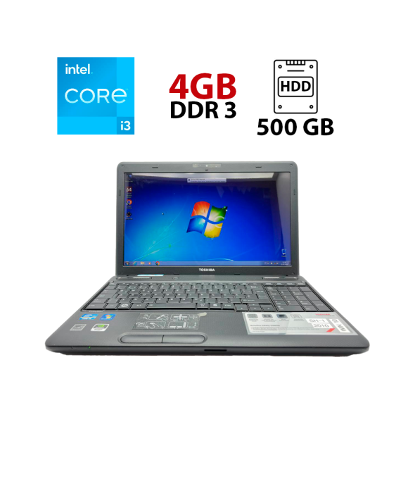 Ноутбук Toshiba Satellite C660 / 15.6&quot; (1366x768) TN / Intel Core i3-370M (2 (4) ядра по 2.4 GHz) / 4 GB DDR3 / 500 GB HDD / Intel HD Graphics / WebCam - 1