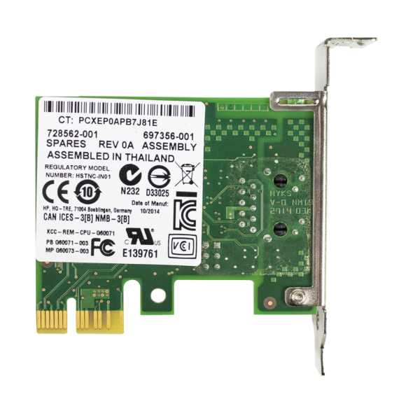 Мережевий контролер HP-728562-001 PCI-E Intel Pro 100/1000 Low Profile - 2