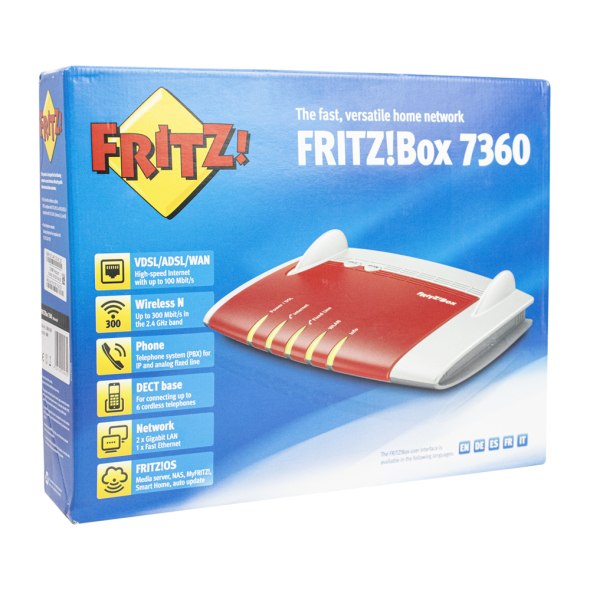 Бездротовий маршрутизатор FRITZ! Box 7360 (2 Lan-1000 Мбіт / с; 2 Lan - 100 Мбіт / с, 2,4 Ггц - 300 Мбіт / с) - 8