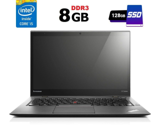 БУ Ультрабук Б-класс Lenovo ThinkPad X1 Carbon (2nd Gen) / 14&quot; (1600x900) TN / Intel Core i5-4300U (2 (4) ядра по 1.9 - 2.9 GHz) / 8 GB DDR3 / 128 GB SSD / Intel HD Graphics 4400 / WebCam / Fingerprint/ HDMI / miniDP из Европы