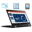 Ноутбук-трансформер Lenovo ThinkPad X1 Yoga (1st Gen) / 14" (1920x1080) IPS Touch / Intel Core i5 - 6200U (2 (4) ядра по 2.3-2.8 GHz) / 8 GB DDR3 / 256 GB SSD / Intel HD Graphics 520 / WebCam / Fingerprint / miniDP / HDMI - 1