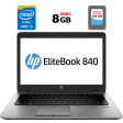 Ультрабук Б-класс HP EliteBook 840 G1 / 14" (1600x900) TN / Intel Core i5-4300U (2 (4) ядра по 1.9 - 2.9 GHz) / 8 GB DDR3 / 180 GB SSD / Intel HD Graphics 4400 / WebCam / Fingerprint / DisplayPort - 1