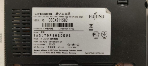 Ноутбук Б-класс Fujitsu LifeBook S762 / 13.3&quot; (1366x768) TN / Intel Core i5-3320M (2 (4) ядра по 2.6 - 3.3 GHz) / 4 GB DDR3 / 320 GB HDD / Intel HD Graphics 4000 / WebCam - 8