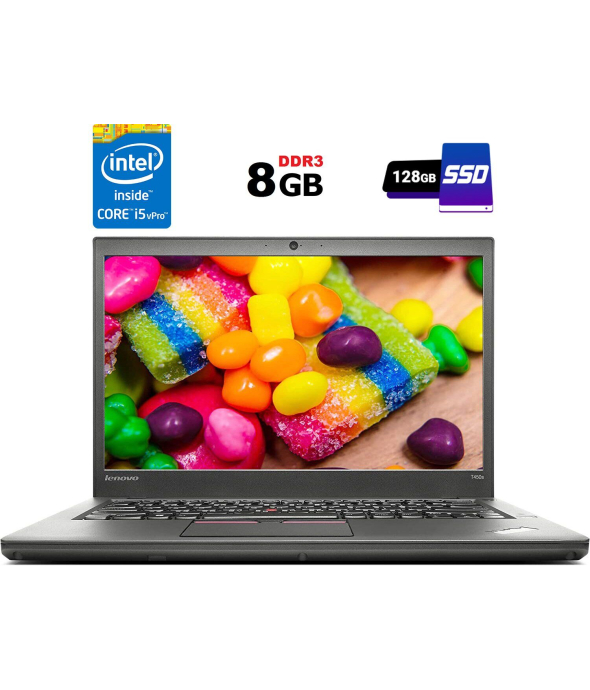 Ультрабук Б-клас Lenovo Thinkpad T450s / 14&quot; (1600x900) TN / Intel Core i5 - 5300U (2 (4) ядра по 2.3-2.9 GHz) / 8 GB DDR3 / 128 GB SSD / Intel HD Graphics 5500 / WebCam / miniDP - 1