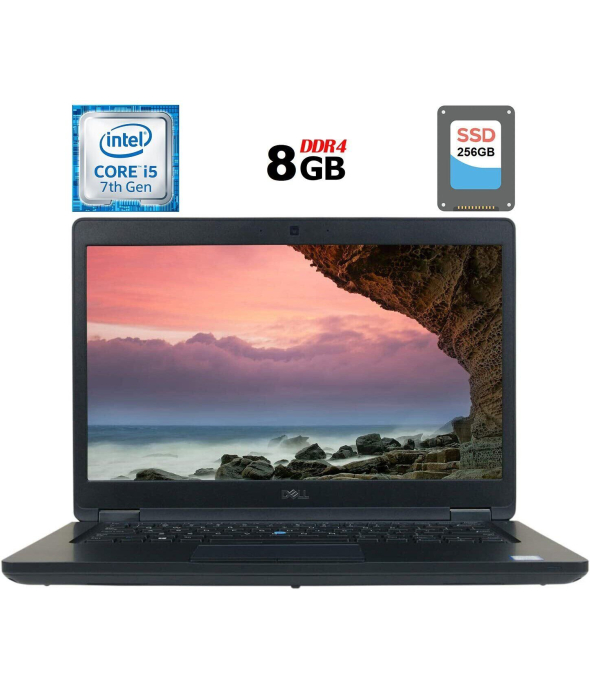 Ноутбук Б-клас Dell Latitude 5490 / 14&quot; (1366x768) TN / Intel Core i5-7300U (2 (4) ядра по 2.6 - 3.5 GHz) / 8 GB DDR4 / 256 GB SSD / Intel HD Graphics 620 / WebCam / USB 3.1 / HDMI / Windows 10 ліцензія - 1