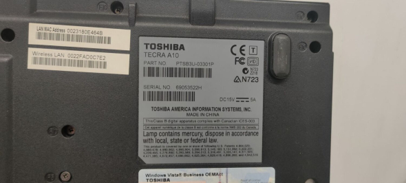 Ноутбук Toshiba Tecra A10 / 15.4&quot; (1280x800) TN / Intel Core 2 Duo P8400 (2 ядра по 2.26 GHz) / 4 GB DDR2 / 160 GB HDD / nVidia Quadro NVS 150M, 256 MB DDR2, 64-bit / WebCam / DVD-ROM - 8