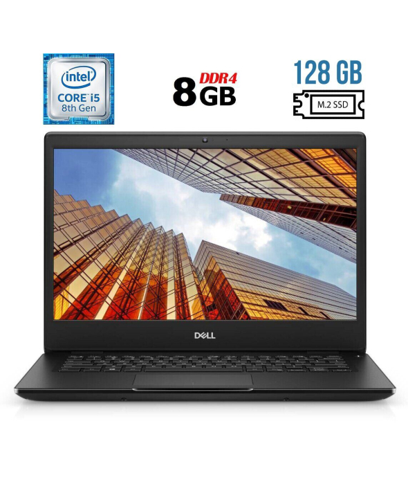 Ультрабук Б-клас Dell Latitude 3400 / 14&quot; (1920x1080) IPS / Intel Core i5 - 8265u (4 (8) ядра по 1.6-3.9 GHz) / 8 GB DDR4 / 128 GB SSD M. 2 / Intel UHD Graphics 620 / WebCam / USB 3.1 / HDMI / Windows 11 Ліцензія - 1