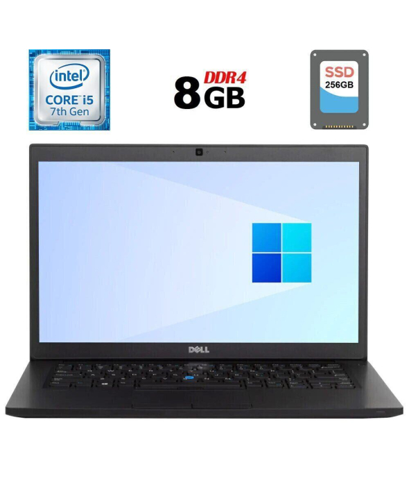 Ноутбук Б-клас Dell Latitude 7480 / 14&quot; (2560x1440) IPS Touch / Intel Core i5 - 7300U (2 (4) ядра по 2.6-3.5 GHz) / 8 GB DDR4 / 256 GB SSD / Intel HD Graphics 620 / WebCam / HDMI - 1
