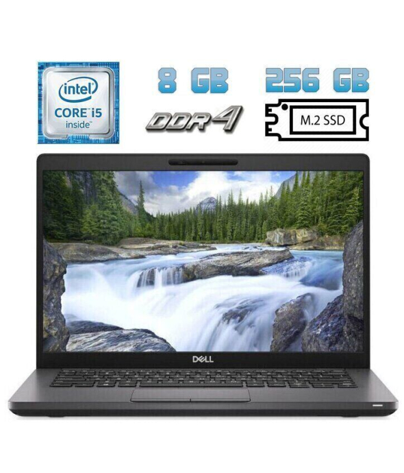 Ультрабук Б-клас Dell Latitude 5400 / 14&quot; (1920x1080) IPS / Intel Core i5 - 8365u (4 (8) ядра по 1.6-4.1 GHz) / 8 GB DDR4 / 256 GB SSD / Intel UHD Graphics 620 / WebCam / USB 3.1 / HDMI / Windows 10 ліцензія - 1