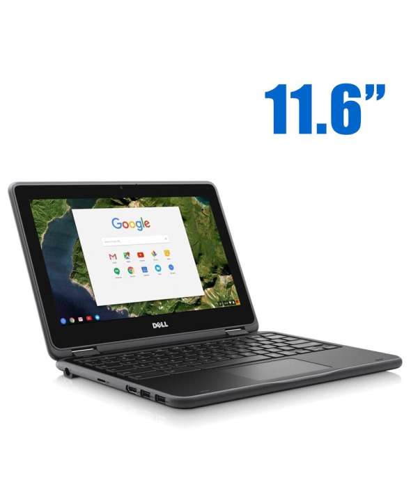 Нетбук Dell Chromebook 11-3180 / 11.6&quot; (1366x768) TN / Intel Celeron N3060 (2 ядра по 1.6 - 2.48 GHz) / 4 GB DDR3 / 16 GB eMMC / Intel HD Graphics 500 / WebCam / Chrome OS - 1