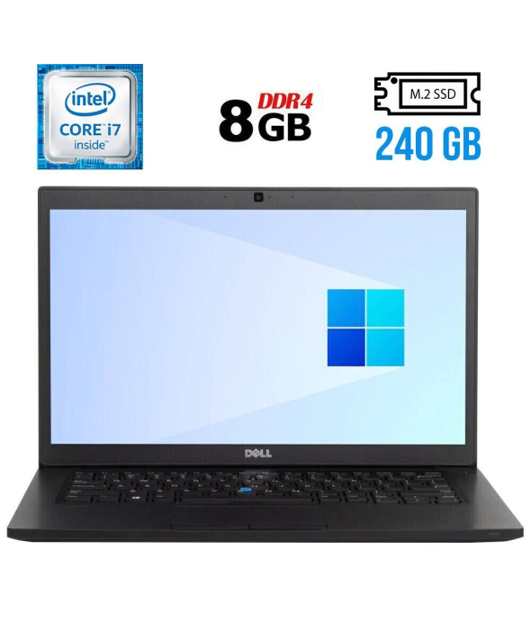 Ультрабук Dell Latitude 7480/ 14 &quot; (1920x1080) IPS / Intel Core i7-6600U (2 (4) ядра по 2.6 - 3.4 GHz) / 8 GB DDR4 / 240 GB SSD M. 2 / Intel HD Graphics 520 / WebCam / HDMI - 1