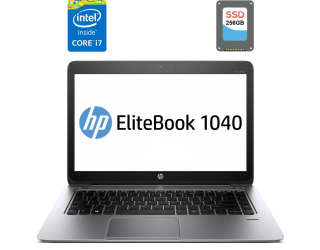 БУ Ультрабук HP EliteBook Folio 1040 G1 / 14&quot; (1600x900) TN / Intel Core i7-4600U (2 (4) ядра по 2.1 - 3.3 GHz) / 4 GB DDR3 / 256 GB SSD / Intel HD Graphics 4400 / WebCam / DisplayPort из Европы