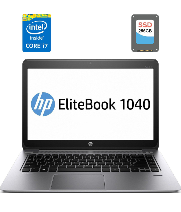 Ультрабук HP EliteBook Folio 1040 G1 / 14 &quot; (1600x900) TN / Intel Core i7-4600U (2 (4) ядра по 2.1 - 3.3 GHz) / 4 GB DDR3 / 256 GB SSD / Intel HD Graphics 4400 / WebCam / DisplayPort - 1