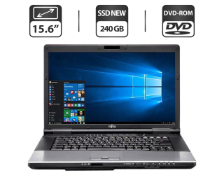 БУ Ноутбук Fujitsu LifeBook E752 / 15.6&quot; (1366x768) TN / Intel Core i5-3210M (2 (4) ядра по 2.5 - 3.1 GHz) / 8 GB DDR3 / 240 GB SSD NEW / Intel HD Graphics 4000 / DVD-ROM + бездротова миша в подарунок из Европы