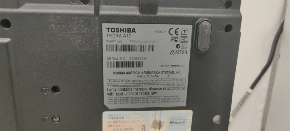 Ноутбук Toshiba Tecra A10 / 15.4&quot; (1280x800) TN / Intel Core 2 Duo T6600 (2 ядра по 2.2 GHz) / 4 GB DDR2 / 160 GB HDD / nVidia Quadro NVS 150M, 256 MB DDR2, 64-bit / WebCam / DVD-ROM - 8