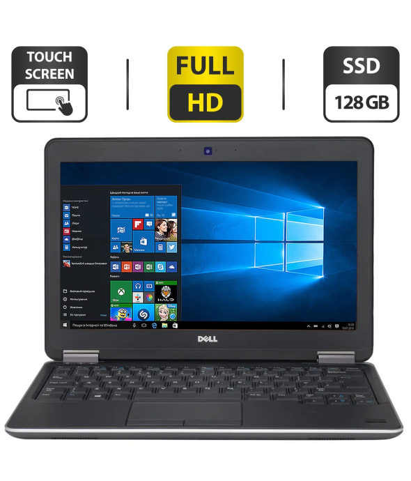 Нетбук Б-класс Dell Latitude E7240 / 12.5&quot; (1920x1080) IPS Touch / Intel Core i7-4600U (2 (4) ядра по 2.1 - 3.3 GHz) / 8 GB DDR3 / 128 GB SSD / Intel HD Graphics 4400 / WebCam / HDMI - 1