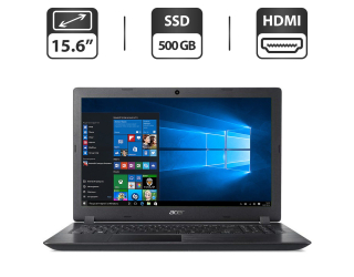 БУ Ноутбук Б-клас Acer Aspire 3 A315-51-388u / 15.6&quot; (1366x768) TN / Intel Core i3-7020u (2 (4) ядра по 2.3 GHz) / 4 GB DDR4 / 500 GB SSD / Intel HD Graphics 620 / WebCam / DVD-ROM / HDMI + бездротова миша в подарунок из Европы